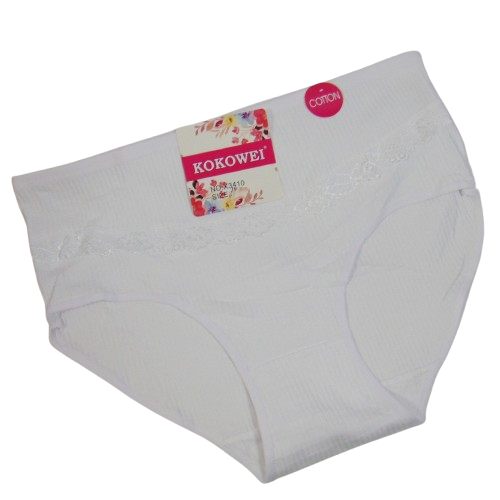 Жіночі трусики рубчик Kokowei 3XL білі 3410
