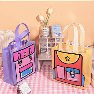 Багаторазова еко сумка дитяча, подарунковий пакет рюкзак, сумка для взуття