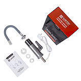 Проточний водонагрівач WEZER SDR-G19TC--Grey для кухні, гнучкий вилив, датчик темп., 3,3 кВт, сірий, фото 2