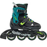 Ролики дитячі Rollerblade Microblade XT Black Petrol Green, фото 3