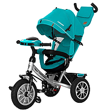 Велосипед триколісний з ручкою дитячий Camaro надувні колеса зелений