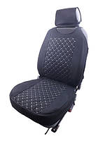 Майка чорна/РОМБ стьобаний сірой ниткою  на флісі(1+1)Закритий бік та низ/2-а підголовника)