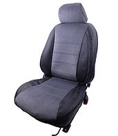 Авточохли Nissan Qashqai 2007-  Екошкіра середина алькантара сіра (з підлокітником) 5 підгол-ів