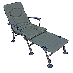 Крісло-ліжко рибальське складане з підставкою для ніг 165 х 110 х 50 см - коропове крісло-ліжко складане