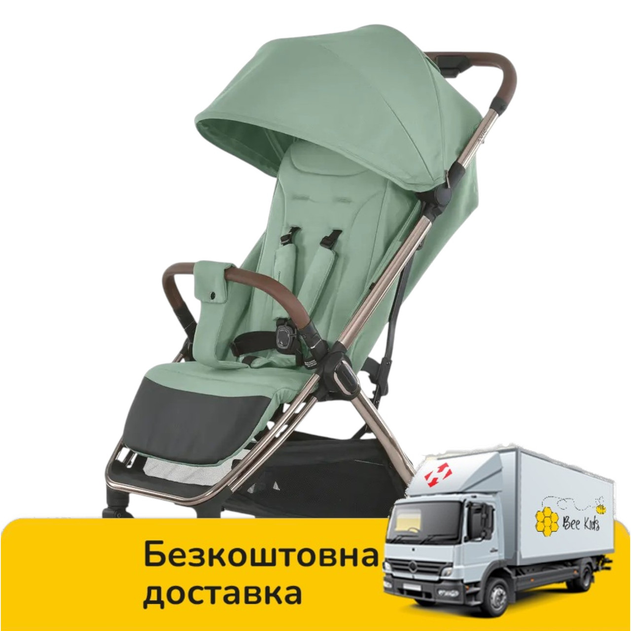 Коляска прогулянкова EL CAMINO AXIS ME 1192 Sage Green Зелена, фото 1