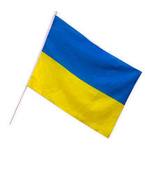 Прапор України зі штоком 90 х 60 см. Жовто-блакитний
