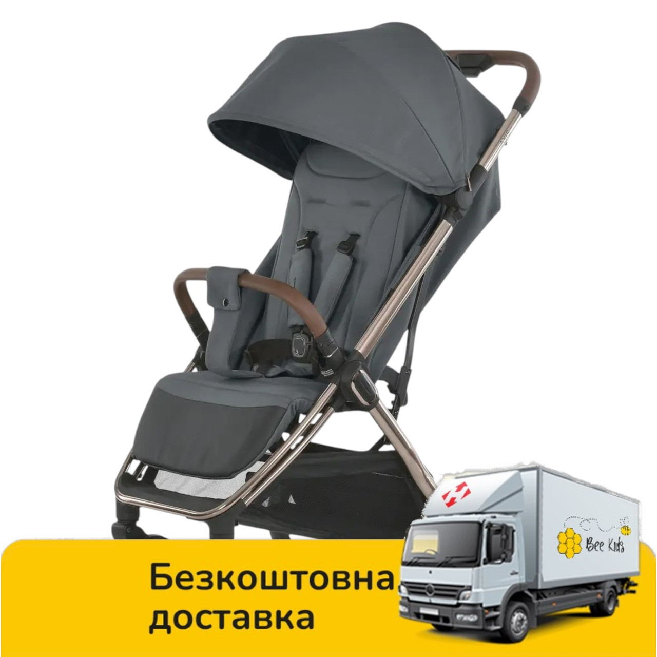 Коляска прогулянкова EL CAMINO AXIS ME 1192 Volcanic Gray Сіра, фото 1