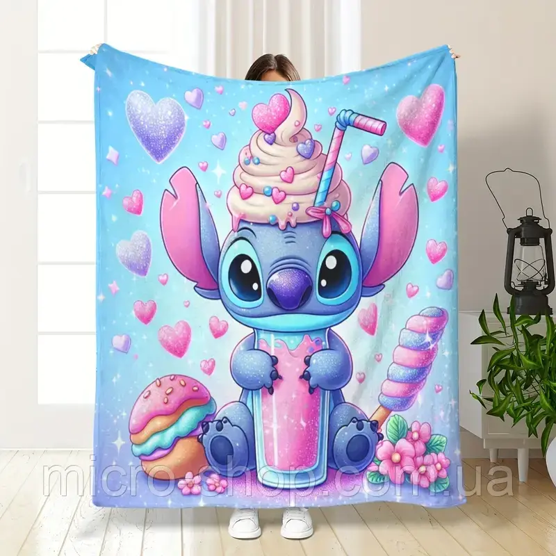Плюшевий плед Стіч ковдра покривало Ліло та Стіч Lilo & Stitch