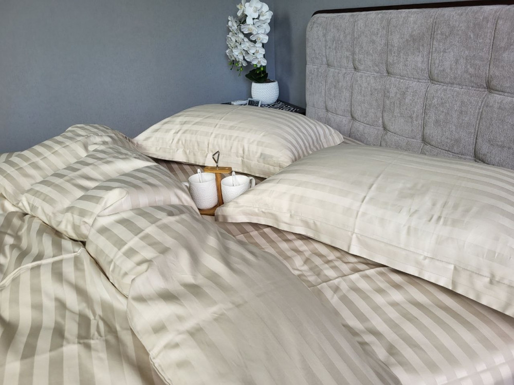 Stripe PREMIUM, BEIGE 2/2см (Полуторний)