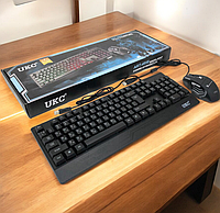 Ігрова клавіатура та мишка UKC M-710 з LED підсвіткою | Комплект клавіатура + миша USB для ПК та ноутбука