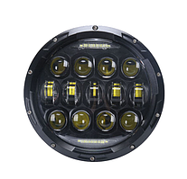 Фара LED ВАЗ, ГАЗ, КАМАЗ, УАЗ, іномарки, мото 178мм 7" 60W ближнє+дальнє (ангельські очі)