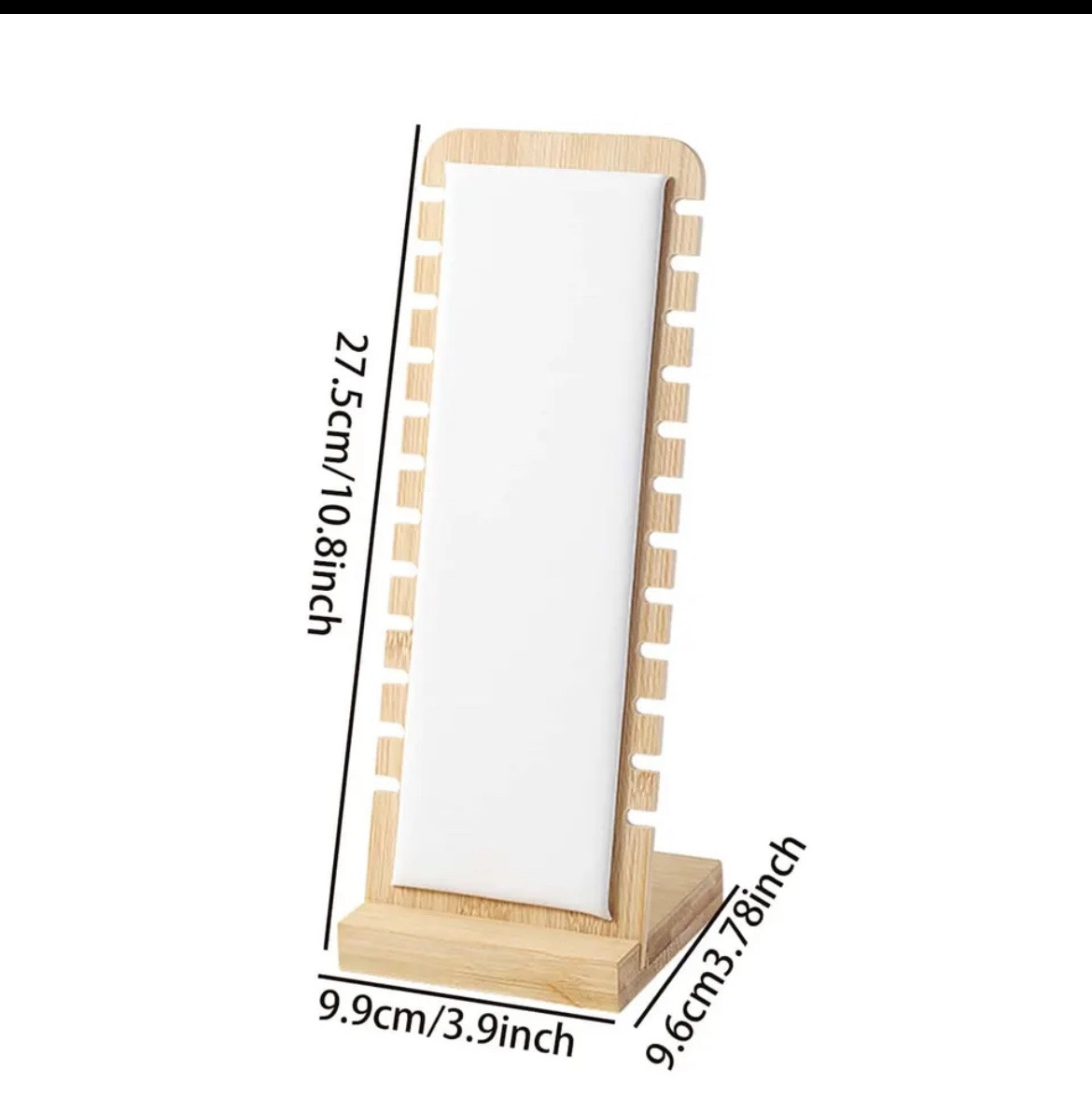 Бежева бамбукова підставка для ланцюжків та браслетів, фото 1