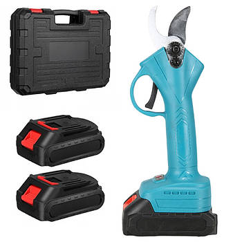 Акумуляторний секатор садовий QJ25 + 2 акумулятори / Електросекатор / Акумуляторні садові ножиці