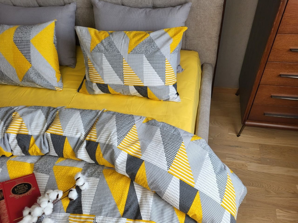 Калейдоскоп жовтий, GOFRE DUO нав. 50/70см (Євро), фото 1