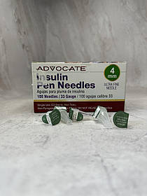 Голки інсулінові ADVOCATE Адвокат Pen Needles 33G/4мм, ПОШТУЧНО