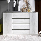 Комод Еверест КЛ-4 Лайт (телескопічні) 140х38х93 см Дуб Крафт білий (DTM-071077), фото 2