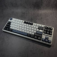 Бездротова механічна клавіатура AULA F87 Pro 2.4G Bluetooth з RGB, ігрова, Hot Swap, 3 режими під'єднання, White-Blue