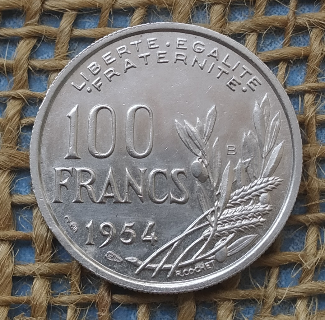 100 франкiв 1954 року францiя