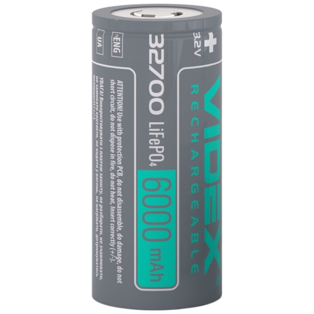 Акумулятор літій-ферум-полімерний (LiFePO4) 32700 Videx 6000 mAh (без захисту)