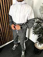 Чоловічий костюм із плащової тканини з капюшоном. Кольори: графіт, чорний. Розміри: 46-48; 50-52; 54-56.