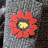 Брошка - квітка маку з фетру 7 см, фото 3