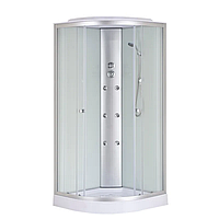 Бокс душовий з гідромасажем Mixxus STRONG SBH02-90x90x215-FB SATIN низький піддон (MI6890)