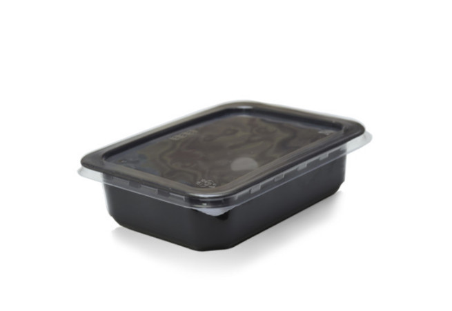 Контейнер пластиковий ПП-118-500 Чорний із прозорою кришкою, фото 1