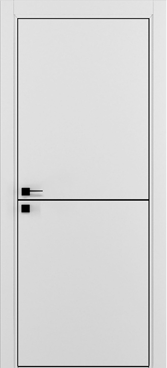 Двері фарбовані, Полотно, AL-1 Біла Емаль, Молдинг Чорний