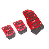 Накладки на педалі ЧЕРВОНІ Тюнінг із 3шт 150х80мм(1), 90х65мм(2) алюміній (для МКПП)