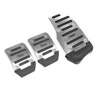 Накладки на педалі СІРІ Тюнінг із 3шт 150х80мм(1), 90х65мм(2) алюміній (для МКПП)