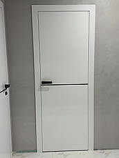 Двері фарбовані, Полотно, AL-1 Біла Емаль, Молдинг Чорний, фото 4