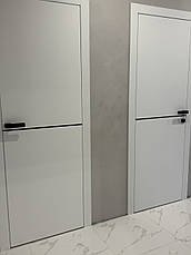 Двері фарбовані, Полотно, AL-1 Біла Емаль, Молдинг Чорний, фото 3