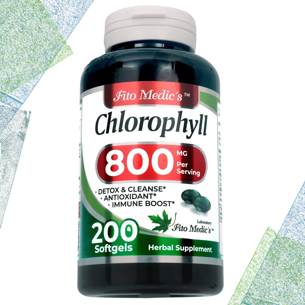 Хлорофіл Fito Medic's Chlorophyll 800 мг на порцію 200 гелевих капсул