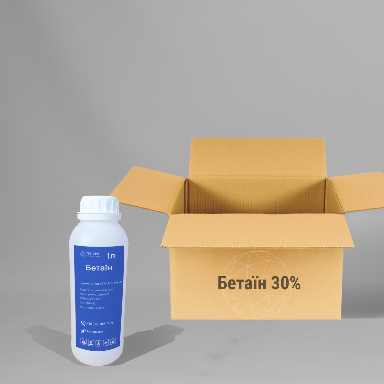 Кокамідопропіл 30 (бетаїн, лаурамідопропілбетаїн) у флаконах 1л (у коробці 16 флаконів)