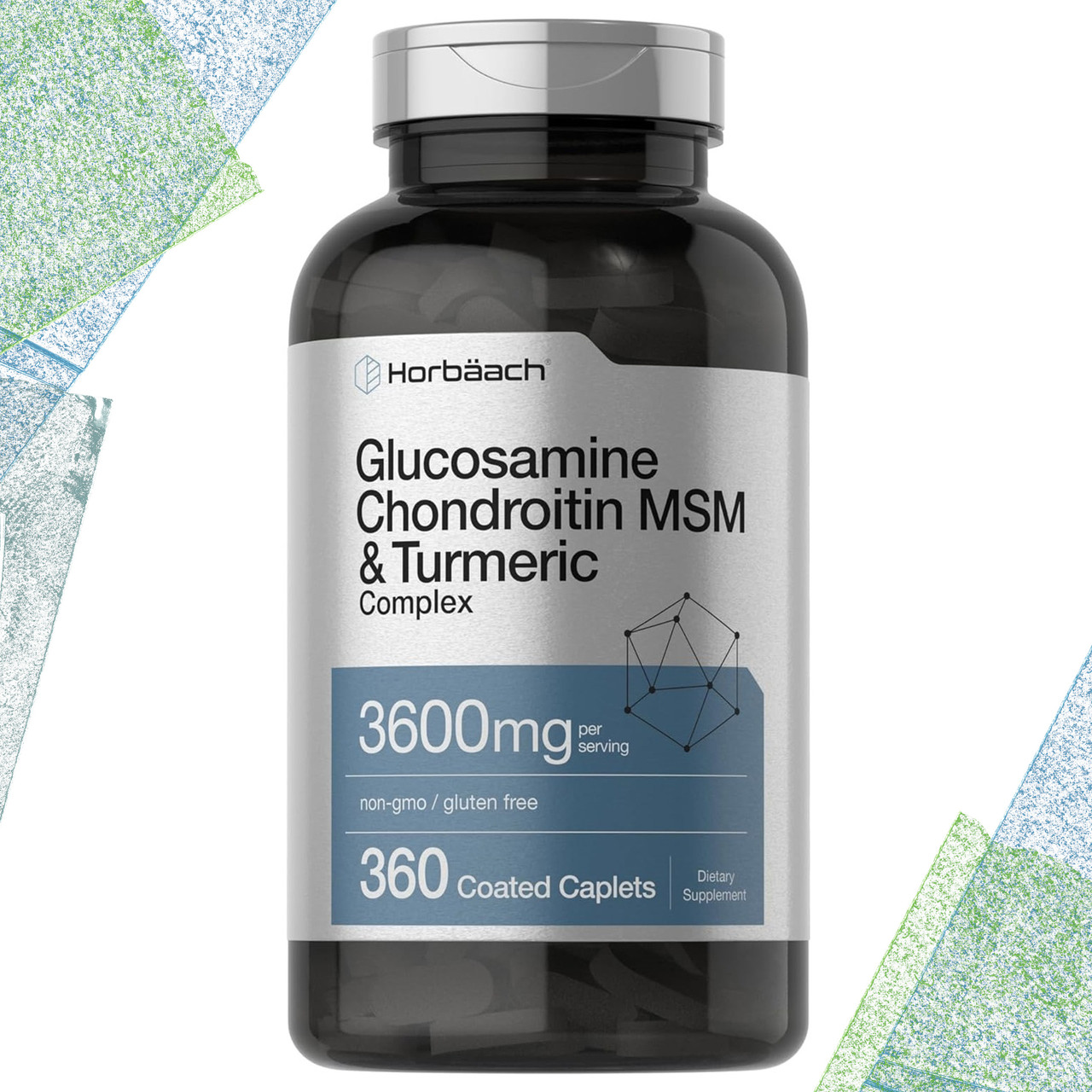 Horbaach Glucosamine Chondroitin MSM & Turmeric Complex 3600 мг на порцію 180 таблеток (каплетс)