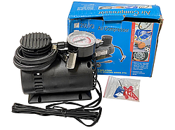 Автомобільний компресор, насос Air Compressor у прикурювач (з манометром) ЧОРНИЙ 12В, 300psi