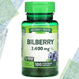 Вітаміни для очей Nature's Truth Bilberry 2400 мг на порцію 100 капсул (Чорниця)