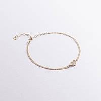 Браслет "Сердечко" з діамантами (жовте золото) бб0049м 17