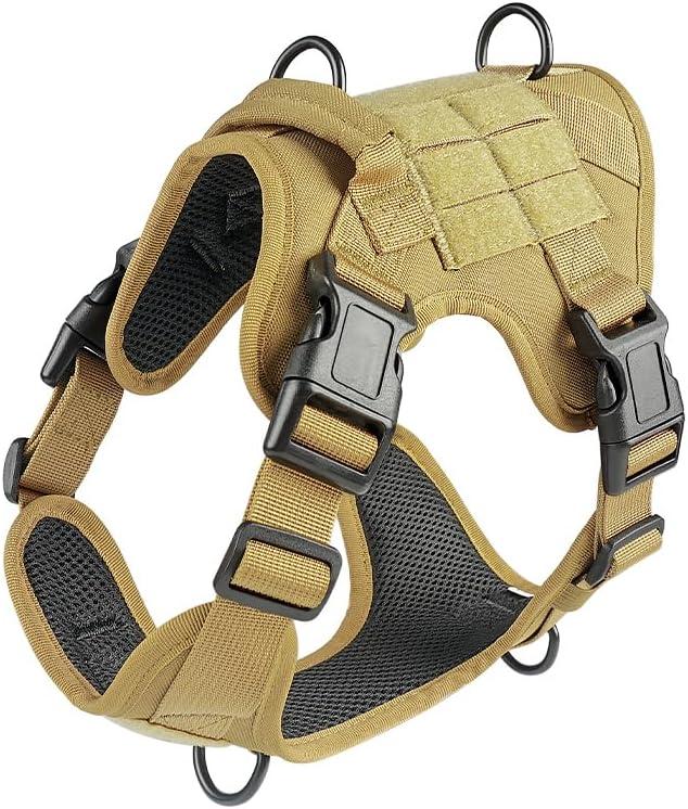 Шлея для собак Baskor, тактичний жилет з ручкою, S (56-68см), Коричневий