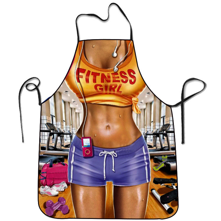 Фартух з приколом Fitness girl 75 на 60 см різнобарвний, фото 1