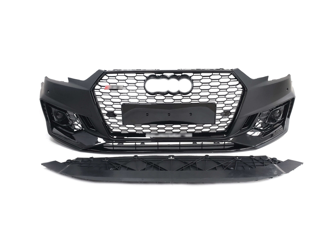 Передній бампер ( в стилі RS4 під радари V3 ) на Audi A4 B9 2015-2019 року