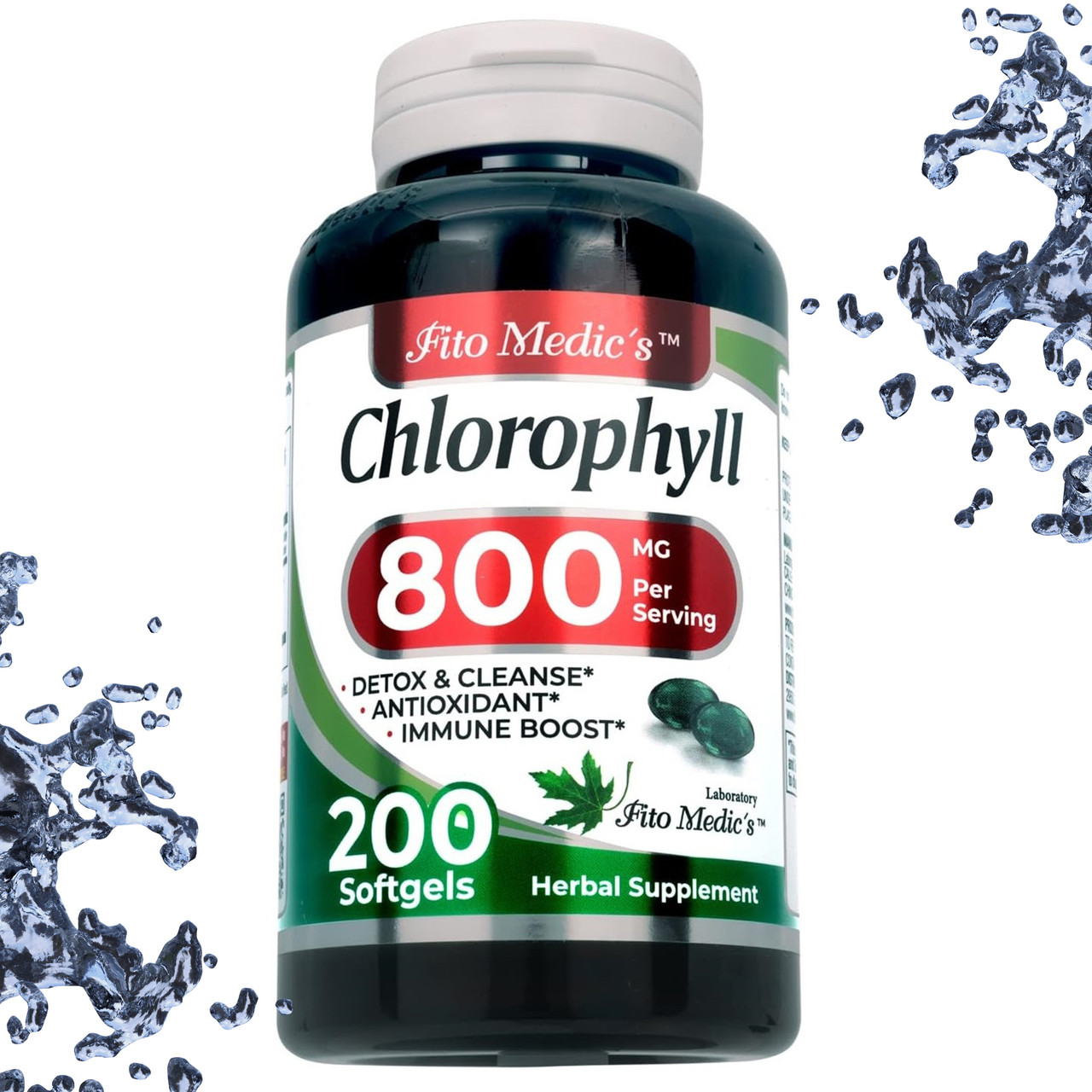 Хлорофіл Fito Medic's Chlorophyll 800 мг на порцію 200 гелевих капсул