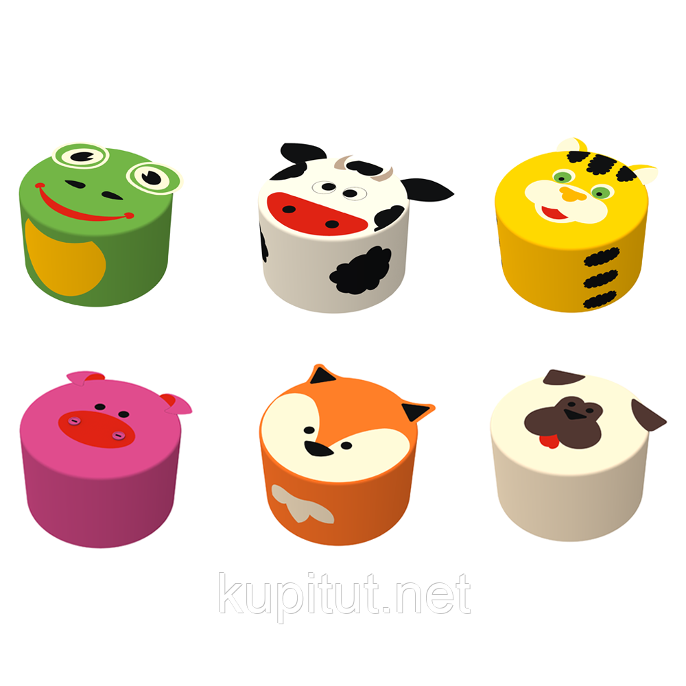 Комплект дитячих пуфів Тварини KIDIGO, фото 1