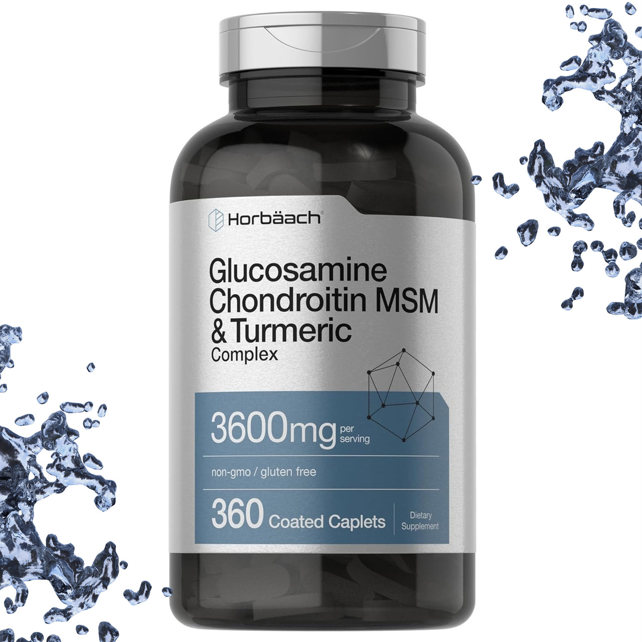 Horbaach Glucosamine Chondroitin MSM & Turmeric Complex 3600 мг на порцію 180 таблеток (каплетс)
