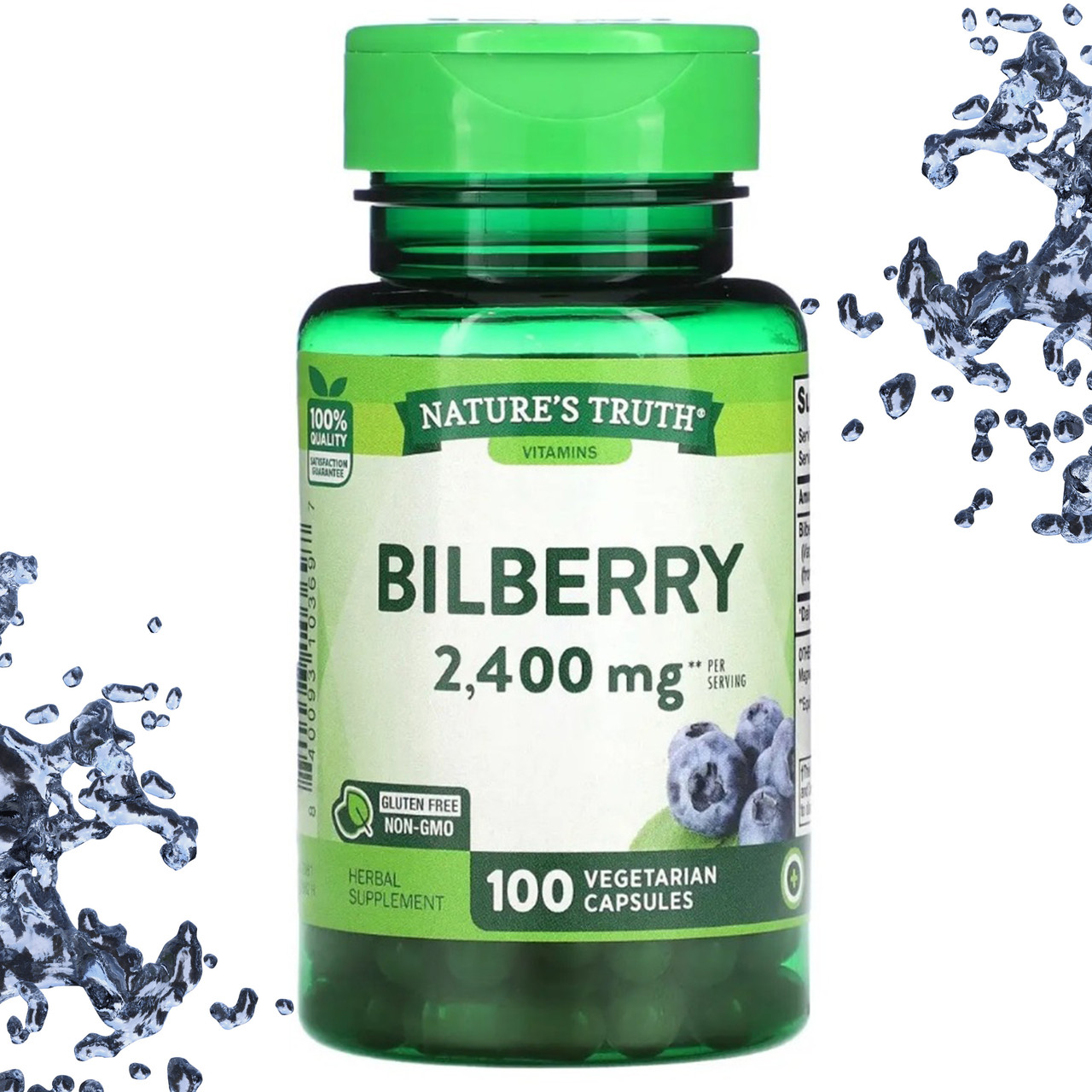 Вітаміни для очей Nature's Truth Bilberry 2400 мг на порцію 100 капсул (Чорниця)