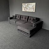 Великий розкладний диван в тканині, фото 3