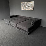 Великий розкладний диван в тканині, фото 4