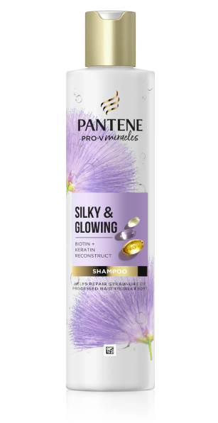 Відновлюючий шампунь з кератином Pantene Pro-V Miracles Silky & Glowing 250мл