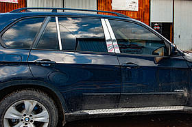 Молдинги стійок дверних (нерж.) для BMW X5 E-70 2007-2013 рр