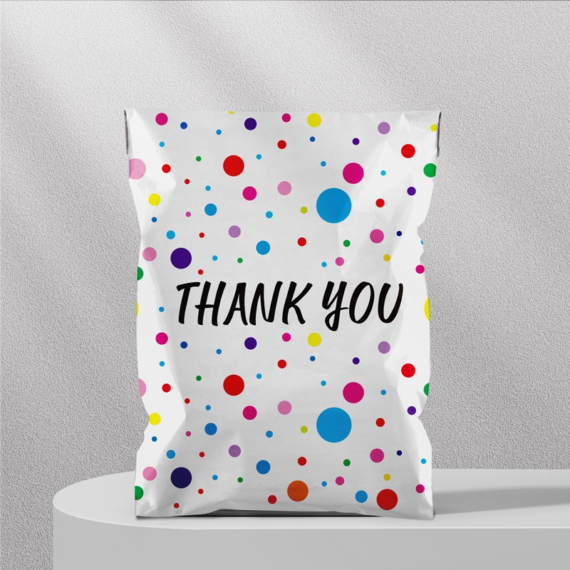 Кур'єрський пакет з принтом Кольорові точки. Розмір 25.5*33+4 см А4